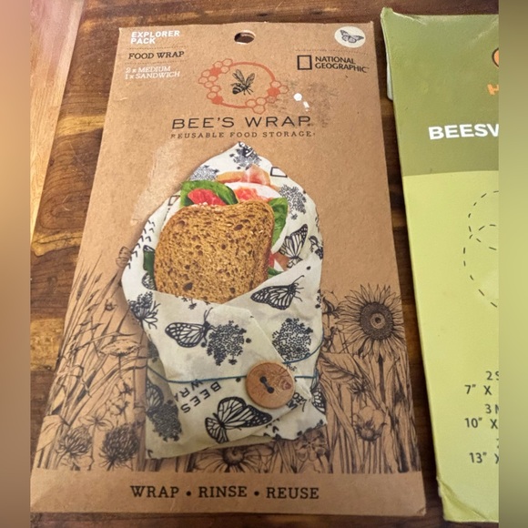 2 NWT Beeswax Food Wrap Reusable Washable Sustainable - Picture 4 of 4